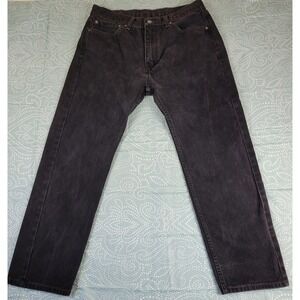 Levi Strauss 505 Mens Black Wash Jeans W34 L29 Straight Leg Denim Pants